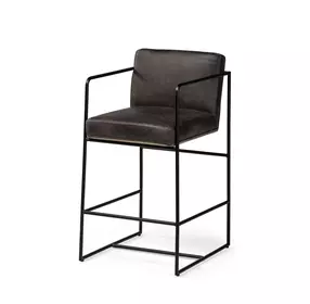 Stamford Black Upholstered Counter Height Stool