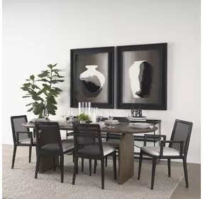 Clara Cream and Black Upholstered Dining Chair
