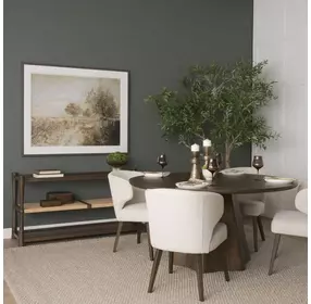 Bondi Dark Brown and Natural Rectangular Console Table