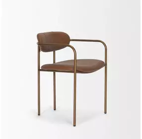Parker Brown Leather Upholstered Dining Chair