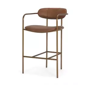 Parker Brown Leather Upholstered Counter Height Stool