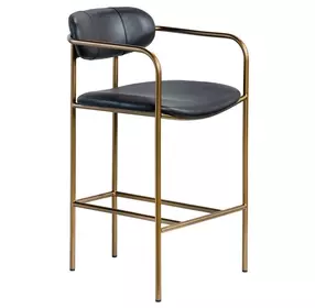 Parker Black Upholstered Counter Height Stool