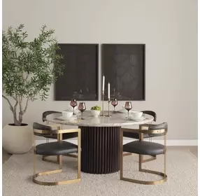 Hollyfield II Charcoal and Brown Leather Upholstered Dining Chair