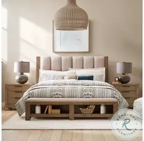 Horizon Fernhill Smoke King Upholstered Panel Bed With Bench Footboard