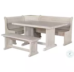 Seaside White 75" Breakfast Nook Dining Set