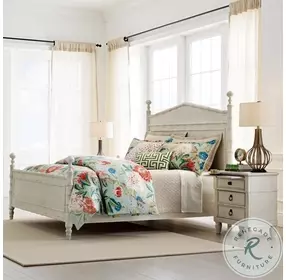 Azure Cove Zora Egret King Bamboo Poster Bed