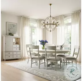 Azure Cove Waverly Egret Round Extendable Dining Table