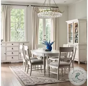 Azure Cove Tranquil Egret Oval Extendable Dining Table