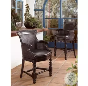 Kingstown Antique Brown Dunkirk Leather Swivel Bar Stool