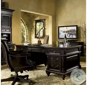 Kingstown Deep Rich Black Admiralty Desk Chair