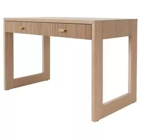 Larkin Natural Oak Veneer With Fluted Detail Desk