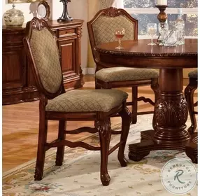 Chateau De Ville Fabric and Cherry Counter Height Chair Set of 2