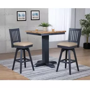 Autumn Winds Beige Mission Back Swivel Upholstered Barstool