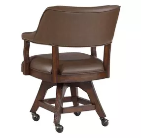 Gettysburg Dark Distressed Deluxe Swivel Game Chair with Casters