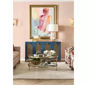 Stacey Antique Brass Two Tier Glass Top Coffee Table