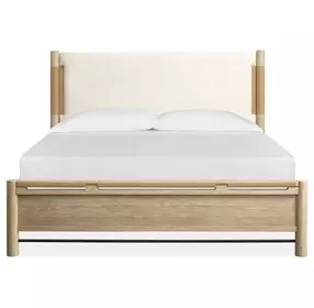 Sunset Cove Sanibel Brown and Cream Upholstered Panel Bedroom Set