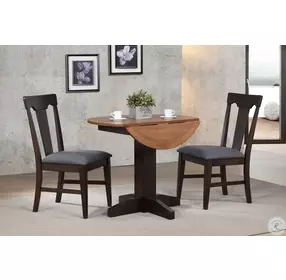Choices Black Oak Panel Back Side Chair with Padded Seat Set of 2
