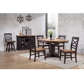 Choices Black Oak X Back Counter Stool Set Of 2