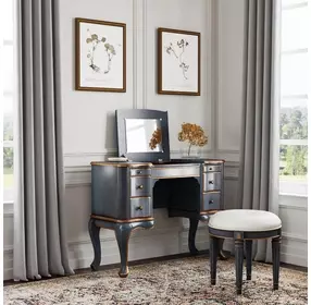 Charlotte Pastel Blue 40" Rectangular Vanity and Valet Desk