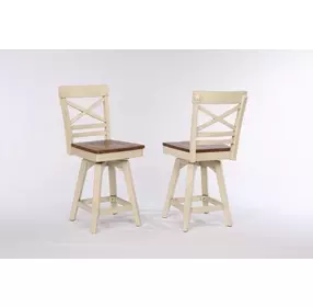Choices Antique White X Back Counter Height Stool