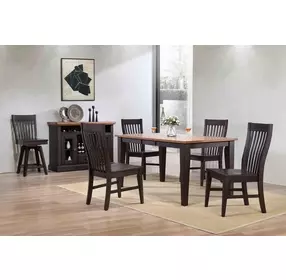 Choices Black Oak Slat Back Counter Height Stool Set of 2