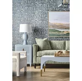 Novalie Matte Light Blue Lacquer Soft Close 2 Drawer Side Table With Fluted Drawer Fronts