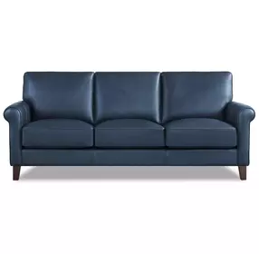 Lachlan Navy Leather Living Room Set