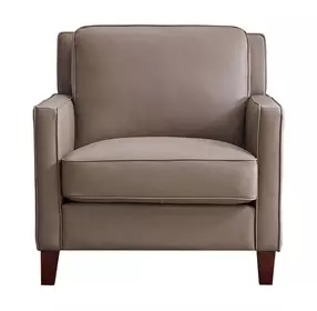 Arden Taupe Leather Upholstered Accent Chair