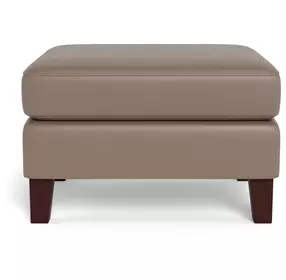 Arden Taupe Leather Upholstered Rectangular Ottoman