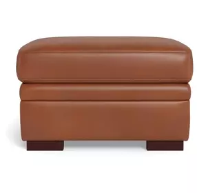 Langston Nutmeg Leather Upholstered Rectangular Ottoman