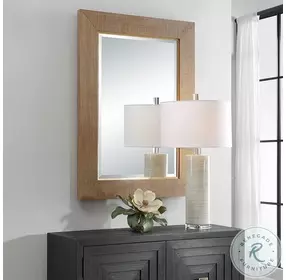 Bungalow Natural Grass Cloth Mirror