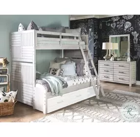 Summer Camp Stone Path White Twin over Full Bunk Bed