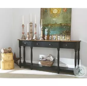 Hidden Treasures Black And Brown Oak Drawer Console
