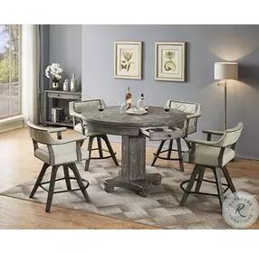 Shades of Gray Distressed Gray 52" Counter Height Game Table