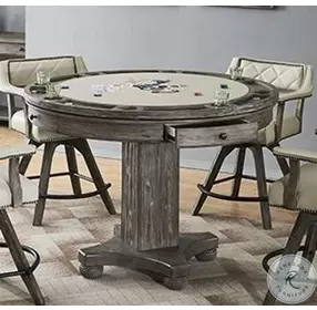 Shades of Gray Distressed Gray 52" Counter Height Game Table Set