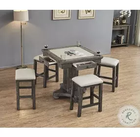 Shades of Gray Distrressed Gray 24" Saddle Counter Height Stool