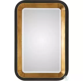 Milena Metallic Gold and Distressed Black Mirror