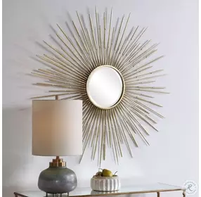 Flora Antiqued Gold Leaf Mirror