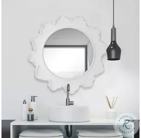Sea Coral Matte White Mirror
