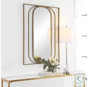 Inspire Antiqued Gold Oval Mirror