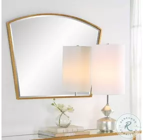 Boundary Antiqued Gold Arch Mirror