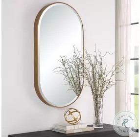 Lago Antiqued Golden Bronze Oval Mirror