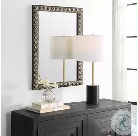 Drake Antiqued Silver Champagne Tiled Vanity Mirror