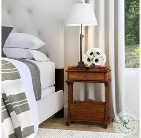 Cummings Distressed Olive Ash End Table with Storage