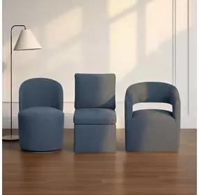 Upholstered Dining Chairs Denim Side Chair Set of 2