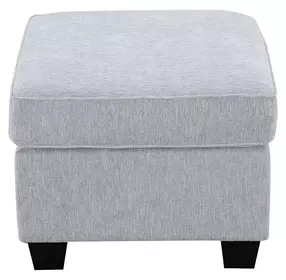 Ashbury Soft Gray Upholstered Square Ottoman