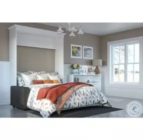 Versatile White 78" Queen Sofa Murphy Bed