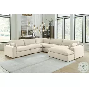 Elyza Linen 5 Piece Sectional with RAF Chaise