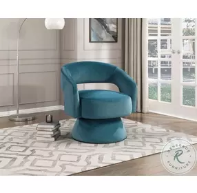Braxton Teal Swivel Chair