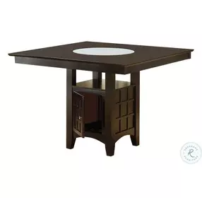 Gabriel Cappuccino Counter Height Storage Dining Room Set with Built-in Lazy Susan